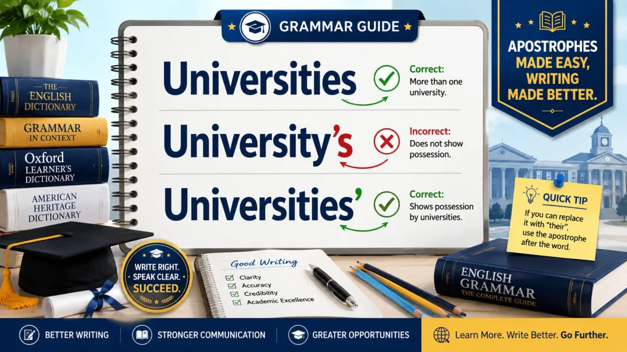 Universities or University's or Universities'