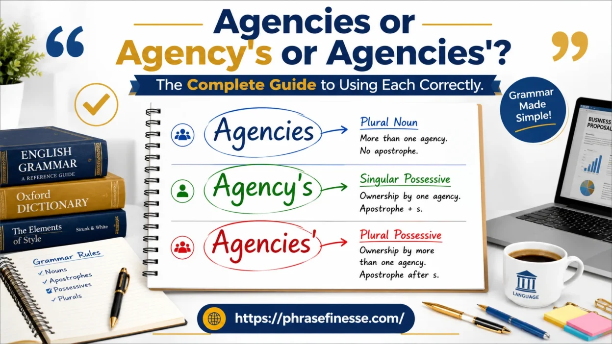 Agencies or Agency’s or Agencies’