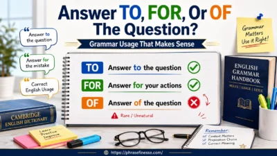 Answer TO, FOR, Or OF The Question