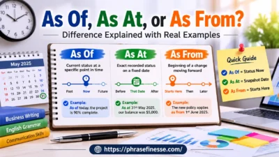 As Of”, “As At”, or “As From”