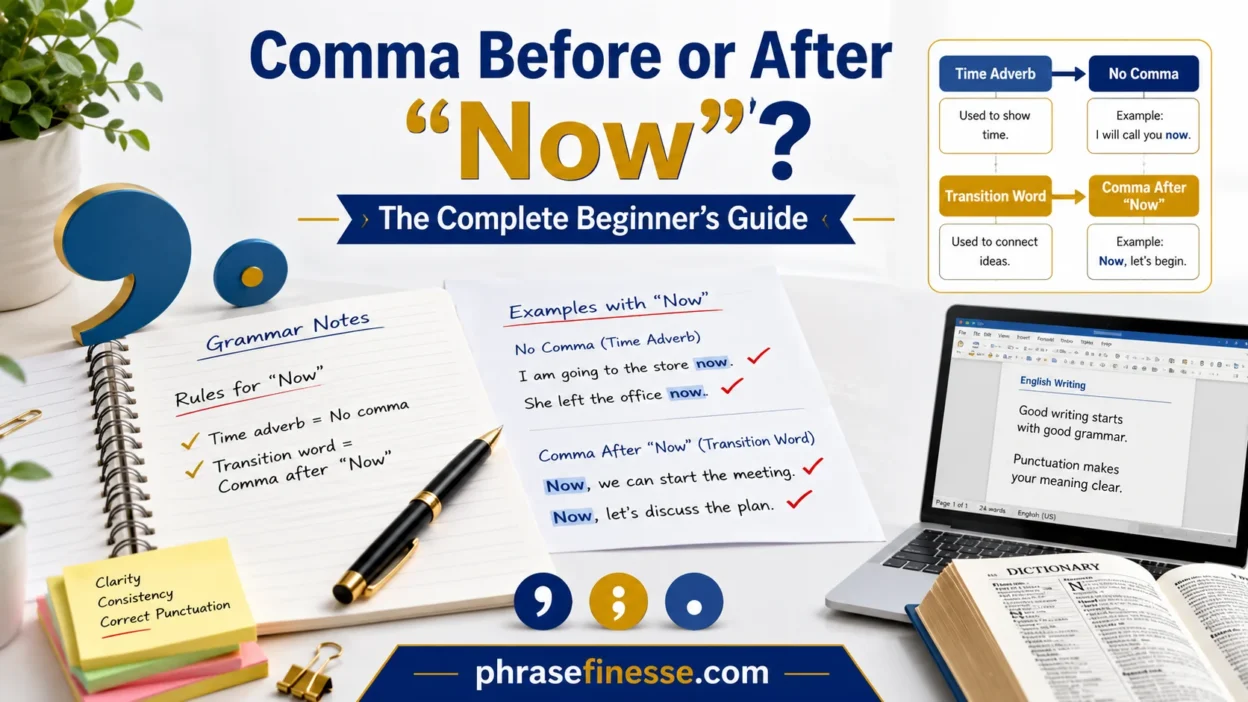 Comma Before or After “Now”