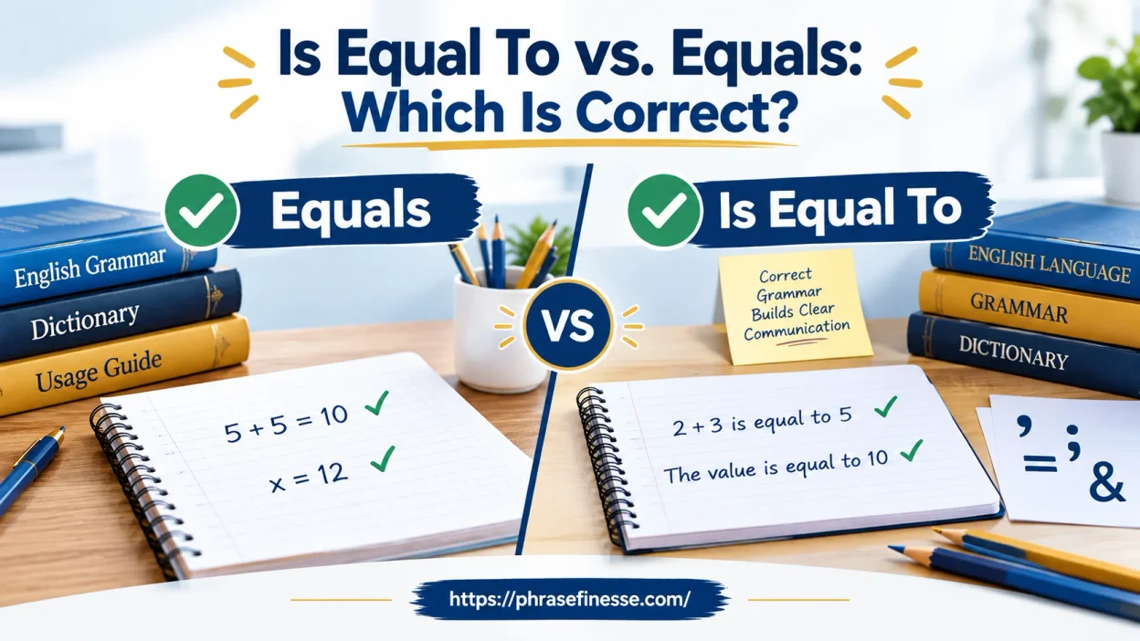 Is Equal To vs. Equals