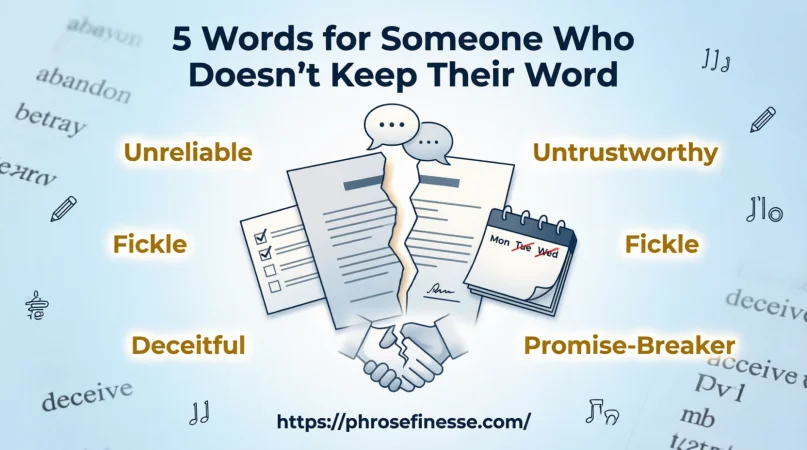 words for someone who doesn't keep their word including unreliable, untrustworthy, fickle, deceitful, and promise-breaker.
