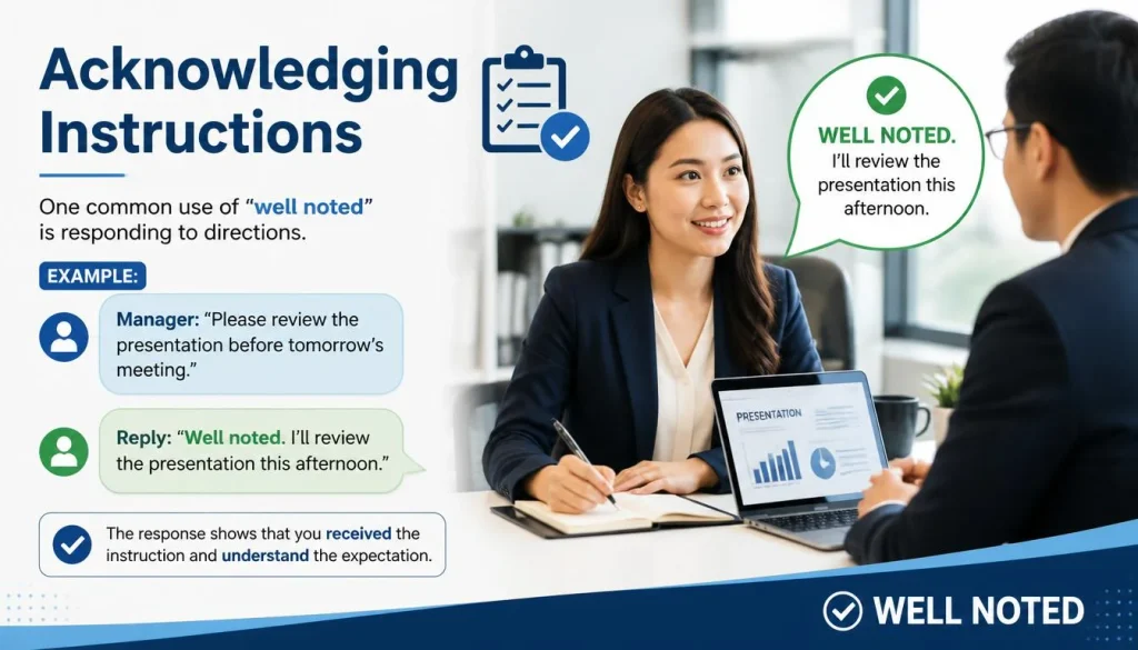 Acknowledging Instructions