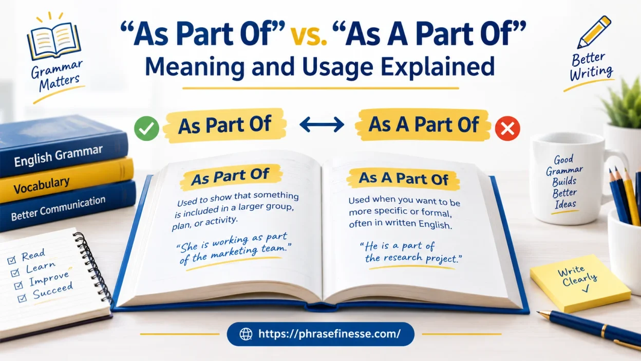 “As Part Of” vs. “As A Part Of”
