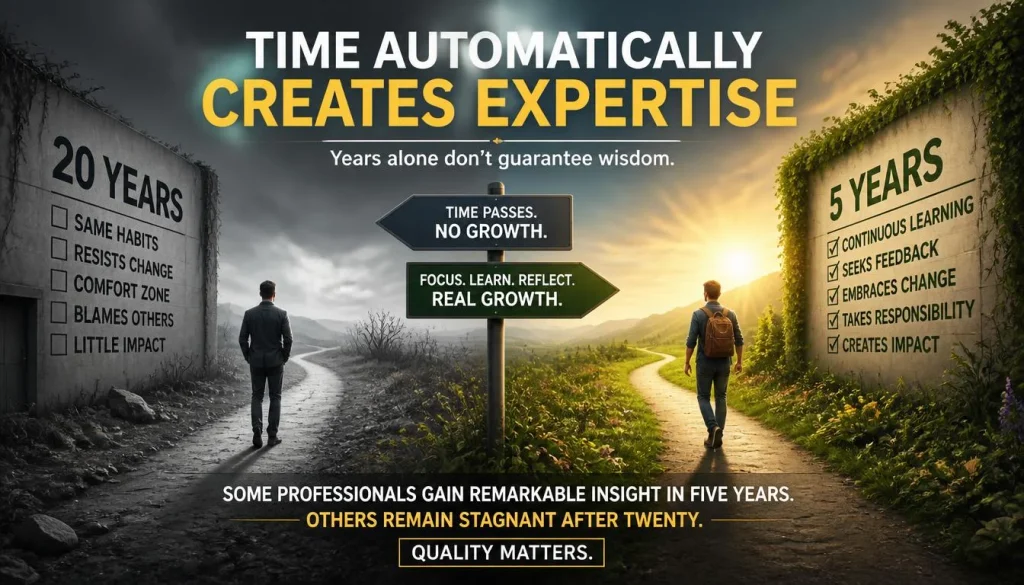 Assuming Time Automatically Creates Expertise