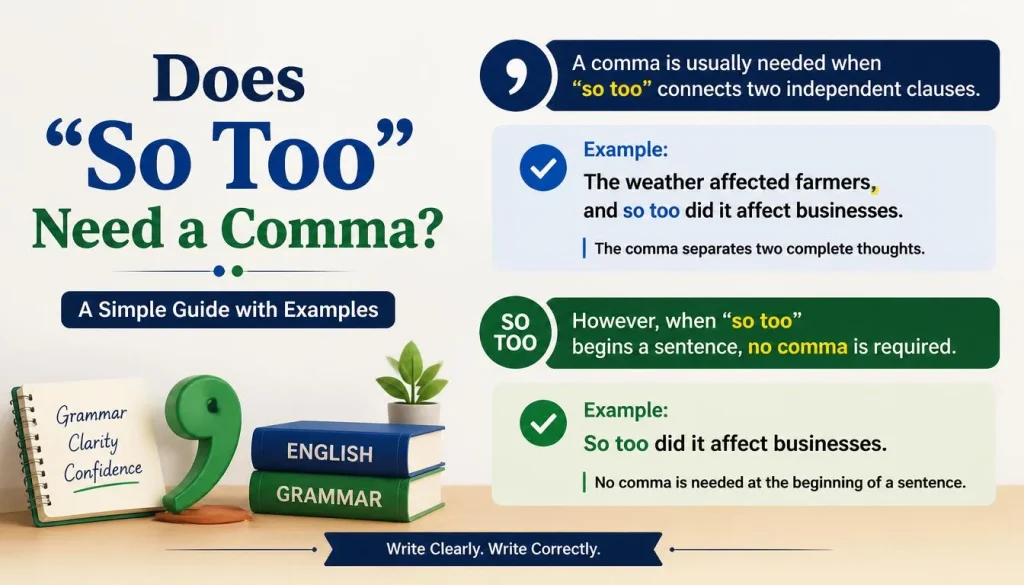 Does “So Too” Need a Comma