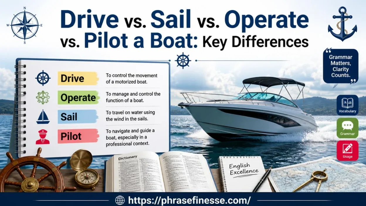 Drive vs. Sail vs. Operate vs. Pilot a Boat