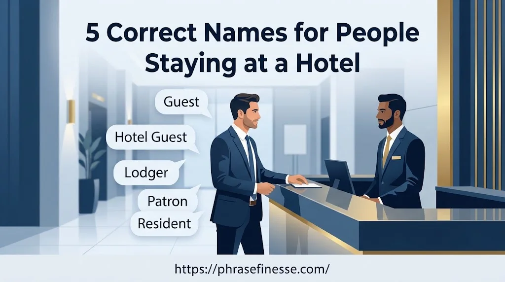 Five  Correct Names for People Staying at a Hotel