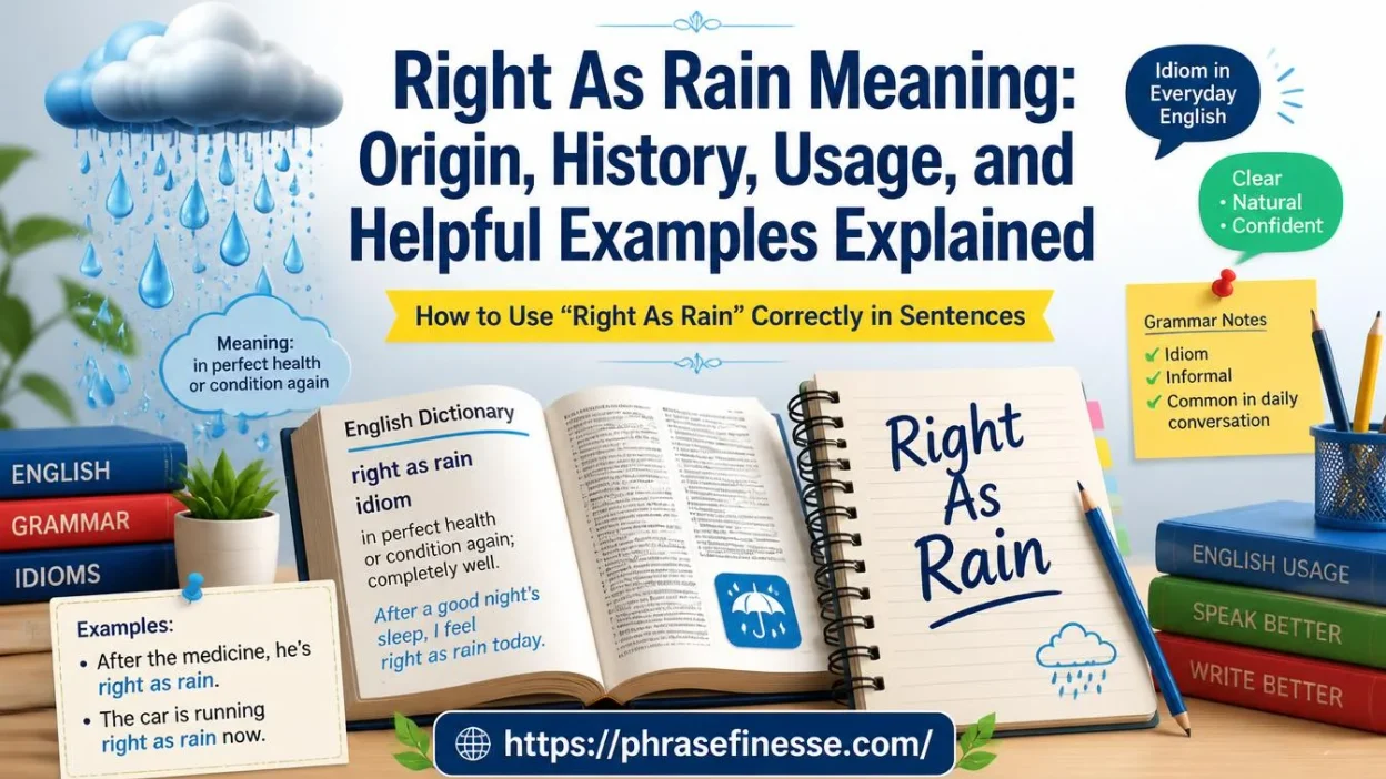 How to Use “Right As Rain” Correctly in Sentences