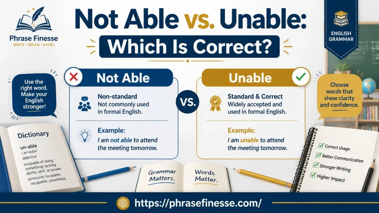 Not Able vs. Unable