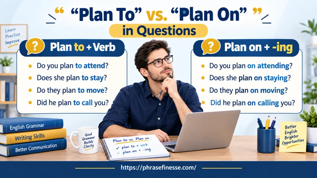 “Plan To” vs. “Plan On” in Questions