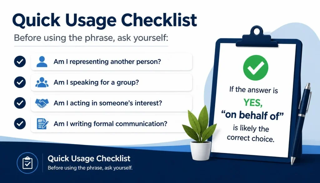 Quick Usage Checklist