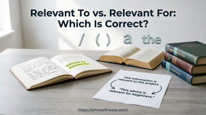 Relevant To vs. Relevant For