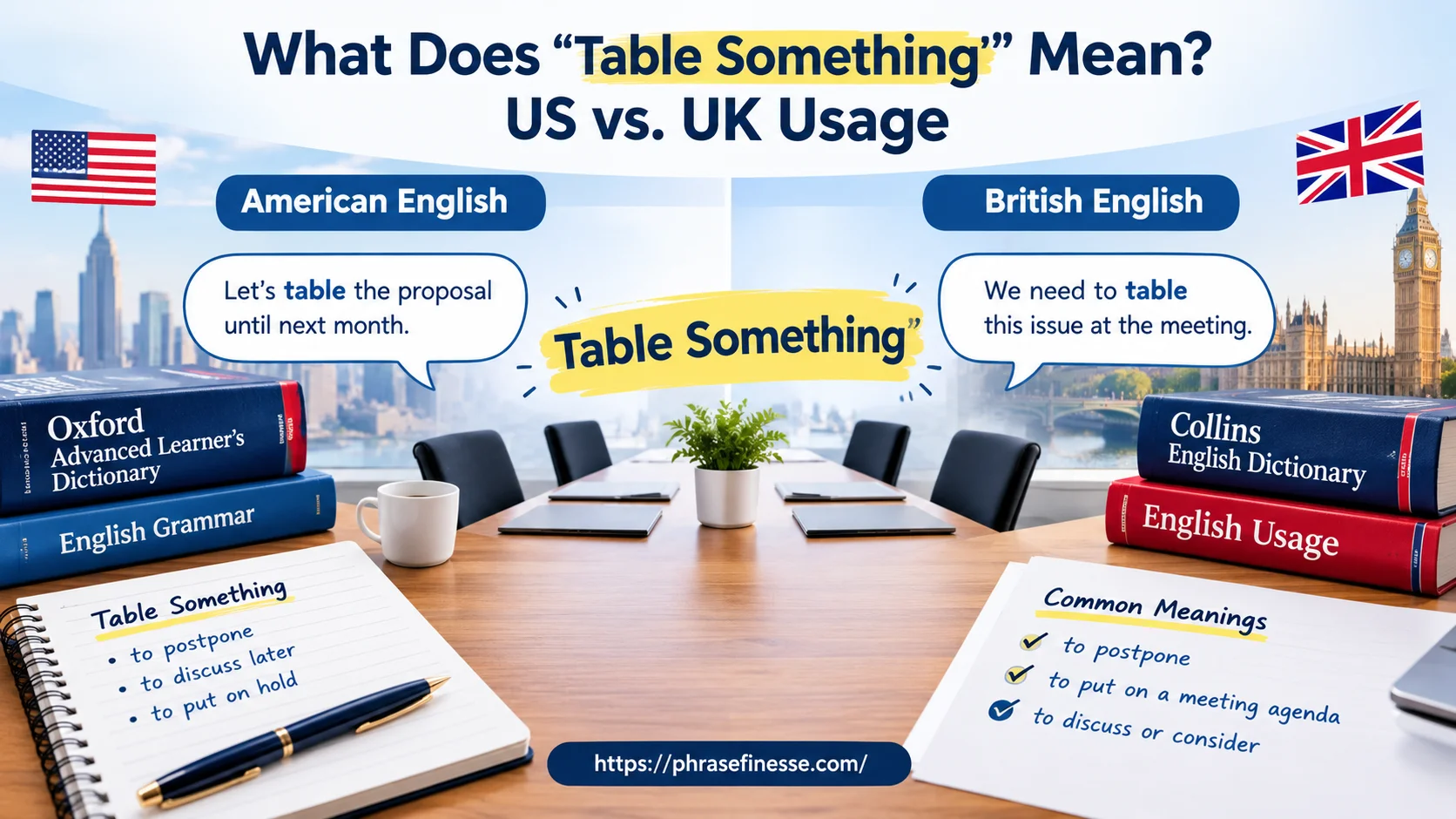 What Does “Table Something” Mean? US vs. UK Usage - PhraseFinesse